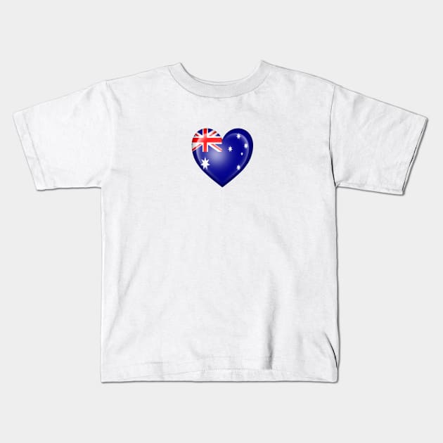 Australian Heart Flag Kids T-Shirt by jeffbartels